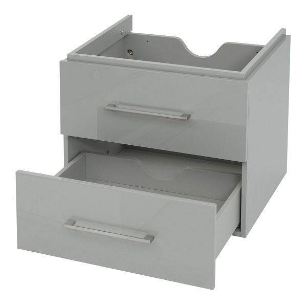 Mendler Premium HWC-D16 meuble-lavabo, meuble-lavabo meuble de salle de bain, brillant 60cm, gris, 62263