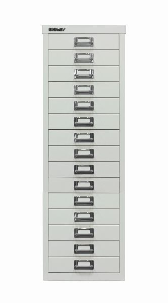 Bisley MultiDrawer™, série 39, DIN A4, 15 tiroirs, gris clair, L3915645
