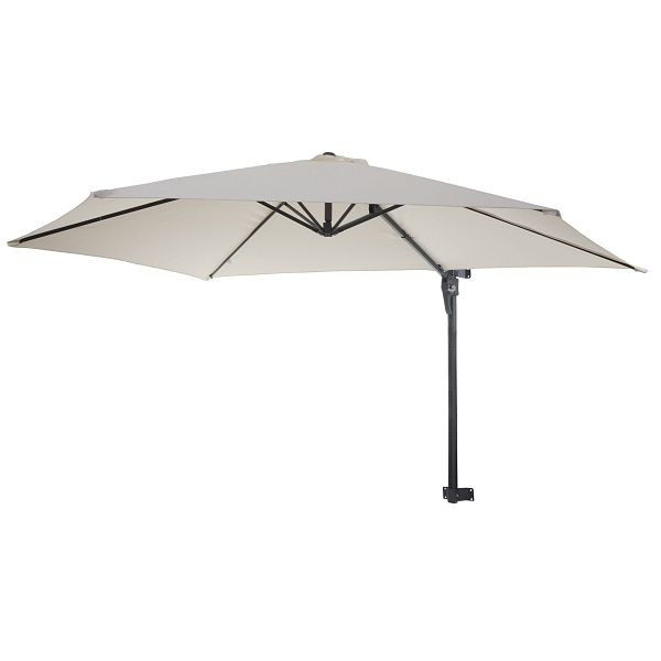 Paravent Mendler Casoria, parasol feu tricolore, parasol balcon, inclinable 3m, polyester aluminium/acier 9kg, crème, 46818