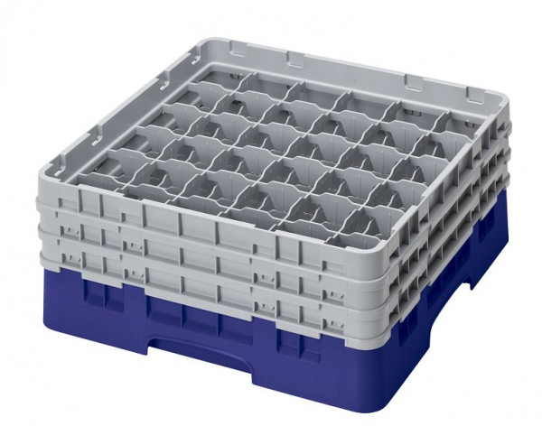 Panier de lavage Cambro 36 compartiments Camrack® 17,4 cm bleu marine, lot de 3, 36S638186