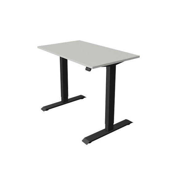 Table compacte Kerkmann L 1000 x P 600 mm, réglable en hauteur électriquement de 740 à 1230 mm, gris clair, 10180111