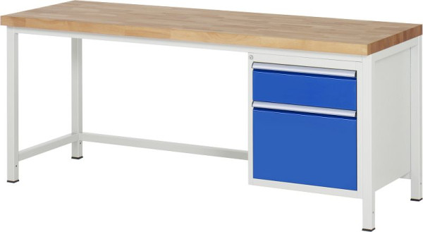 Etabli RAU série 8000 - modèle 8156, L2000 x P700 x H840-1040 mm, base système L1995 x P650 x H800-1000 mm, 03-8156A1-207B4H.11