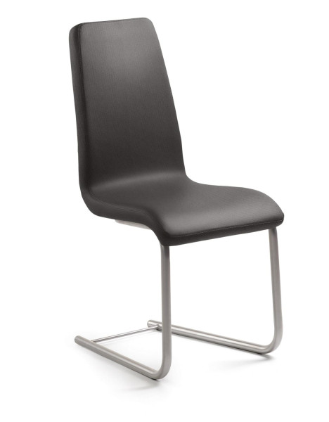 Balançoire Mayer Sitzmöbel , structure argent nacré, tube rond, coque d'assise rembourrée, hauteur d'assise 46 cm, anthracite, 2149_08_26394