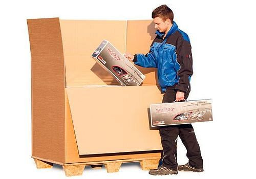 Boîte pliante en carton ondulé TransPak à 3 parois, dimensions intérieures 1170 x 770 x 980 mm, qualité 2.91ACA, paquet : 10 pièces, 299424