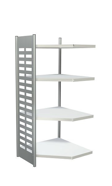 Étagère design Kerkmann M2, L 700 x P 400 x H 1800 mm, aluminium argent/gris clair, 51581011