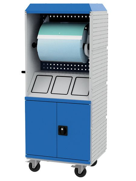 Station de nettoyage Bedrunka+Hirth Kubik 5S, dimensions (LxPxH) : 690 x 530 x 1690 mm, intérieur : 3 x poubelles en tôle d'acier galvanisée, 86.CLEAN5S-2