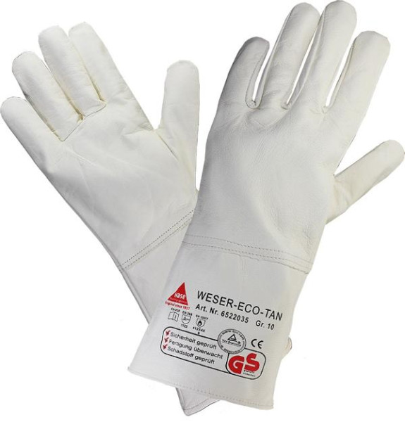 Hase Safety WESER ECO-TAN® long, gants de soudage, chèvre nappa, taille : 10, UE : 10 paires, 6522035-10