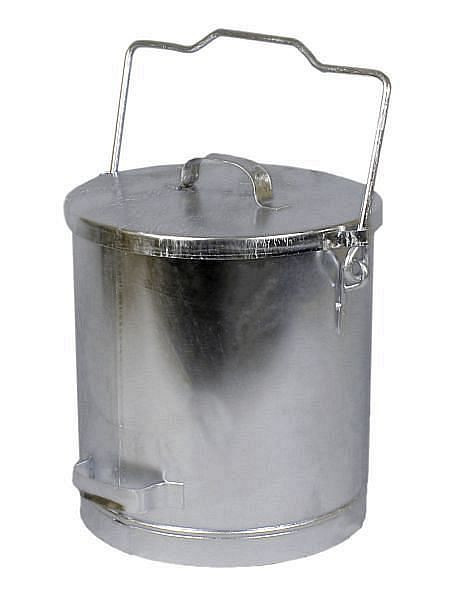 Poubelle cylindrique Renner 20 L, avec couvercle coulissant superposé, galvanisée à chaud, 2020-00