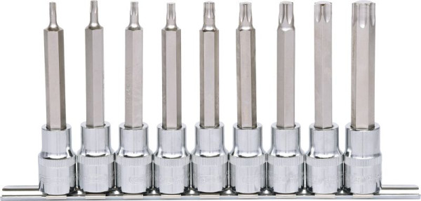 KS Tools Jeu de douilles 1/2" CHROMEplus Torx, longues, 9 pièces T20-T60, 918.1317