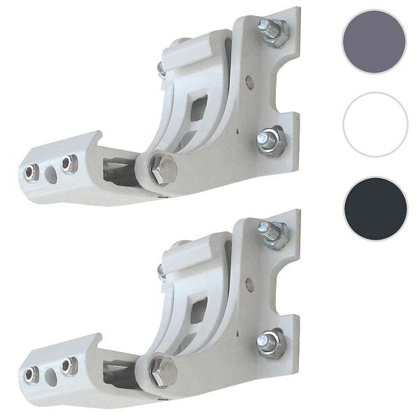 Mendler lot de 2 supports muraux pour auvent T122, T123, support mural adaptateur de montage mural, blanc, 34432