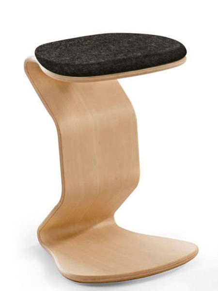 Tabouret NEST NATURE moyen avec coussin d'assise plat en noix de coco, anthracite, 1116_96_32047