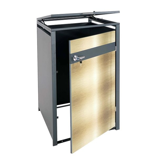 Mendler HWC-J82 1er revêtement de poubelle, poubelle, extensible, métal 32kg, anthracite, or, 83380