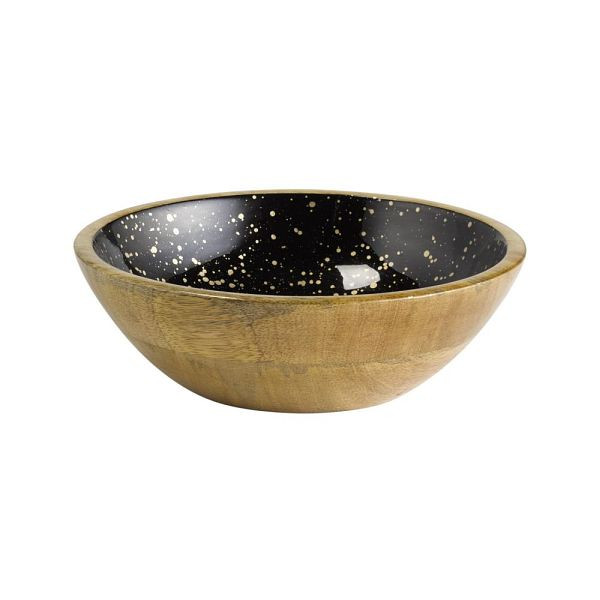 Bol APS "MANGO", bois de manguier, revêtement intérieur en résine époxy, Ø 24 cm, 1,1 litre, noir-or, 01053