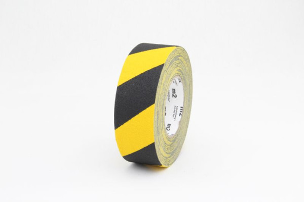 Revêtement antidérapant m2 Rouleau déformable noir/jaune 50mmx18,3m, M2WR050183