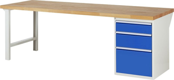 Etabli RAU série 7000 - modèle 7508-1, L2500 x P900 x H890 mm, base système L2500 x P850 x H850 mm, 03-7508A1-259B4M.11