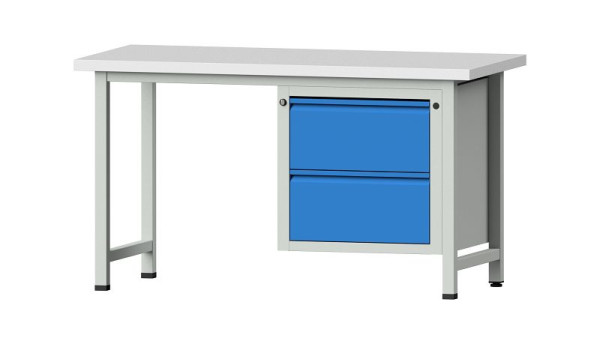 Établis ANKE Établi combiné, modèle 711 E, 1500 x 700 x 840 mm, RAL 7035/5012, KSP 40 mm, 510.542