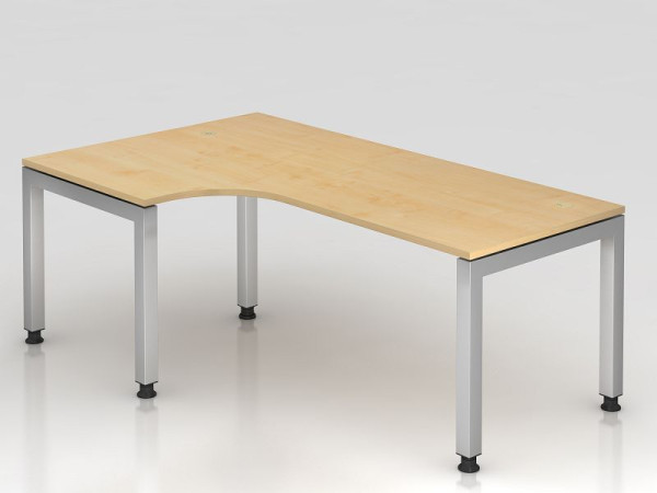 Hammerbacher table d'angle pied en U carré 200x120cm 90° érable, forme d'angle 90°, plateau flottant, VJS82/3/S
