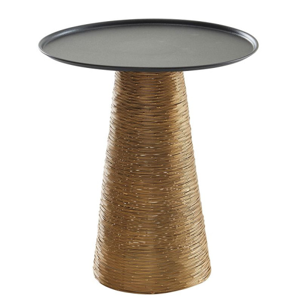 Wohnling Table d'appoint Or Noir 40 x 40 x 45 cm Table d'appoint en Aluminium, Petite Table de canapé Ronde en métal, Table de Salon canapé Moderne, WL6.680
