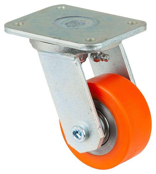 Roues BS Roulette robuste, largeur de roue 36 mm, Ø roue 80 mm, capacité de charge 250 kg, polyuréthane coulé 95 Shore A, corps de roue en fonte, roulements à billes, RR100.C10.080