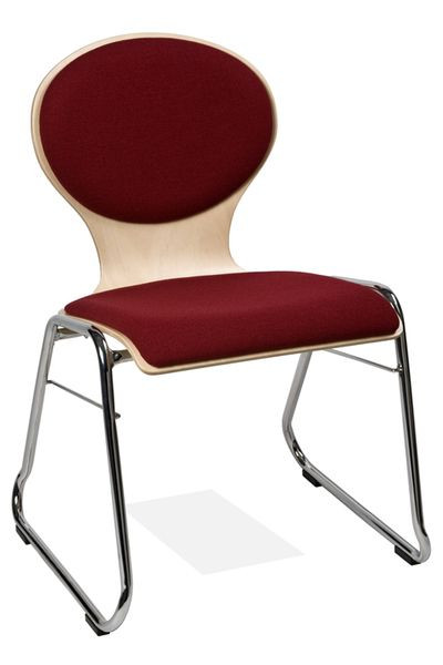 Siège Kaiser, chaise empilable KS32-N2SRP2, forme : N2, structure luge, rembourrage assise et dossier, UE : 6 pièces, KS32-N2SRP2