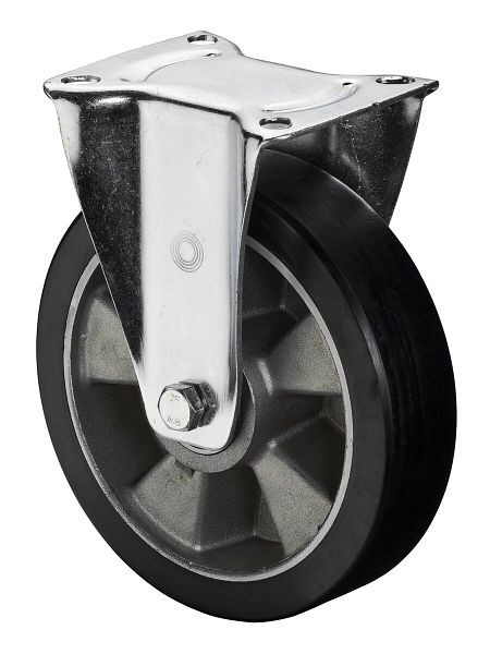 Rouleau de transport BS rollers, rouleau fixe, largeur de roue 40 mm, roue Ø 125 mm, capacité de charge 200 kg, polyuréthane coulé, corps de roue en aluminium, roulement à billes, LS410.B91.125
