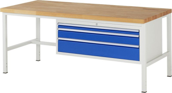 Etabli RAU série 8000 - modèle 8326, L2000 x P900 x H840-1040 mm, base système L1995 x P850 x H800-1000 mm, 03-8326A1-209B4H.11