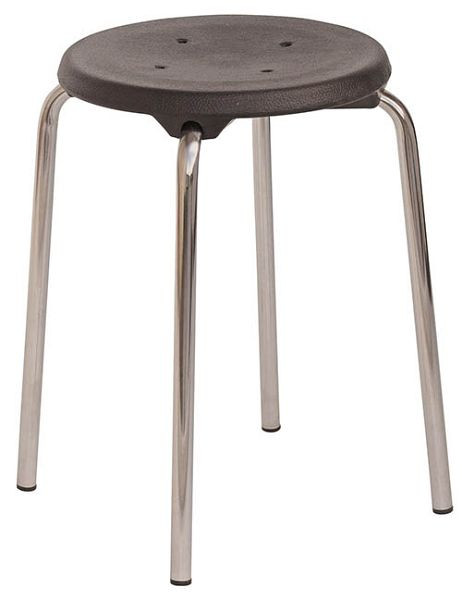 Tabouret empilable Bedrunka+Hirth, standard, assise : PU noir, structure : gris clair, dimensions en mm (H) : 500, 05.3250.04