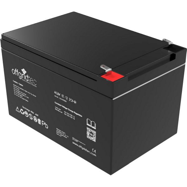 Offgridtec AGM 12Ah 20HR 12V - batterie solaire extrêmement résistante aux cycles, 2-01-001985