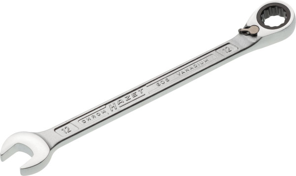 Clé mixte à cliquet Hazet, profil de traction double hexagonal externe, 12 mm, 606-12