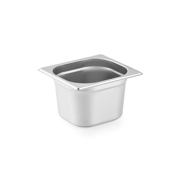 Vaiotec TOPLINE Bac gastronorme GN 1/6 - 150 mm, acier inoxydable AISI 304, 17,6x16,2x15 cm, 10640