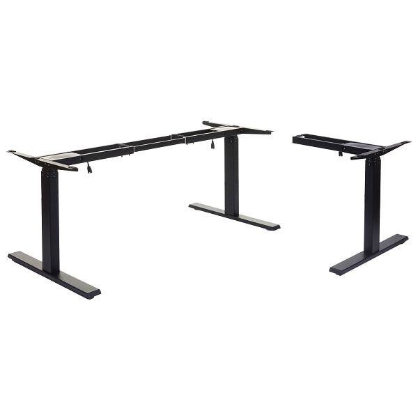 Cadre Mendler HWC-D40, cadre de table variable pour bureau d'angle, réglable en hauteur électriquement Mémoire 45kg, noir, 62773