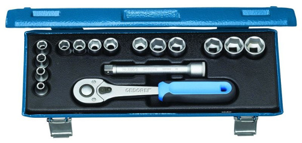 Jeu de clés à douilles GEDORE 3/8'', 16 pièces, profil hexagonal UD, 2682885