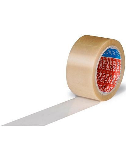 ruban adhésif tesa PVC 4120, transparent, 50 mm de large x 66 m, épaisseur 49µ, paquet : 36 rouleaux, 299522
