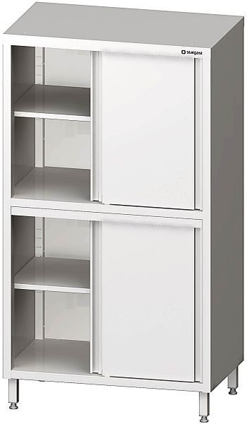Armoire haute Stalgast à portes coulissantes, 1000x600x1800 mm, avec deux espaces de rangement, soudée, VHK10613