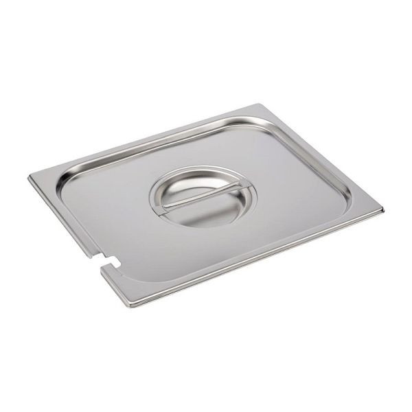 Couvercle Gastro M en acier inoxydable GN1 / 2 avec évidement pour cuillère, DR496