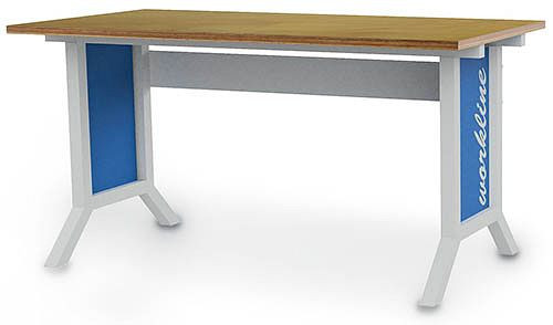 Table de travail Bedrunka+Hirth Workline, réglable en hauteur, avec pince, 1500x750x735-1100 mm, 07.75.15A