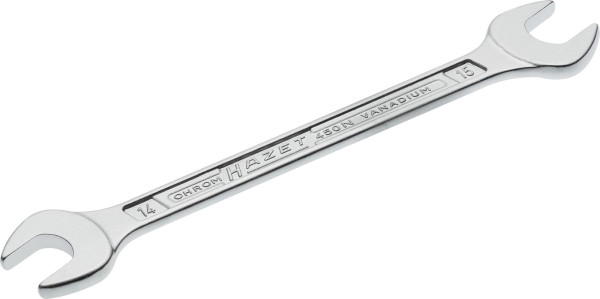 Clé à fourche double Hazet, profil hexagonal extérieur, 14 x 15 mm, 450N-14X15
