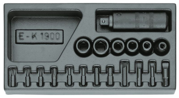 Insert système GEDORE vide, assortiment d'extracteurs de vis 1/2'', 1402722