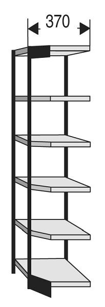 Kerkmann étagère de bureau Progress 2000, P 300 x H 2250 mm, noir/gris clair, 50218515