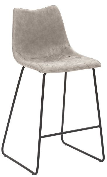 Mayer Sitzmöbel tabouret de comptoir mySOLO, housse de siège en cuir synthétique vintage gris clair, structure luge noir, 1175_K3_544
