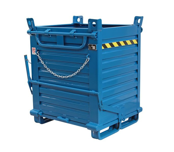 Sall Conteneur à Fond Pliable en Acier - 2 Rabats inférieurs SL2, 100 x 80 x 126 cm, Bleu, SL064H1000B