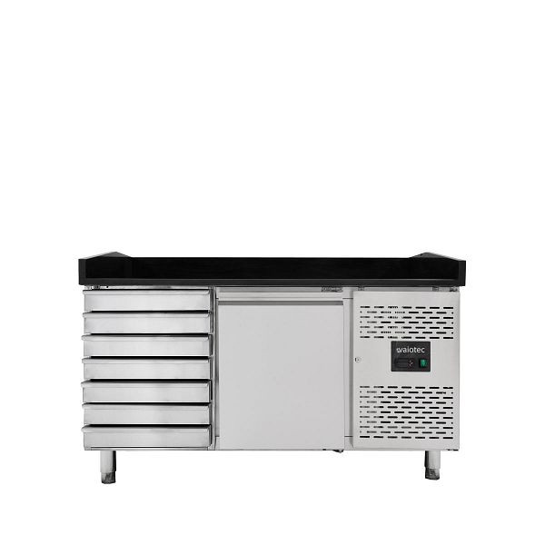 Table réfrigérée à pizza Vaiotec EASYLINE 800 / 1 porte & 7 tiroirs "noir", 10072