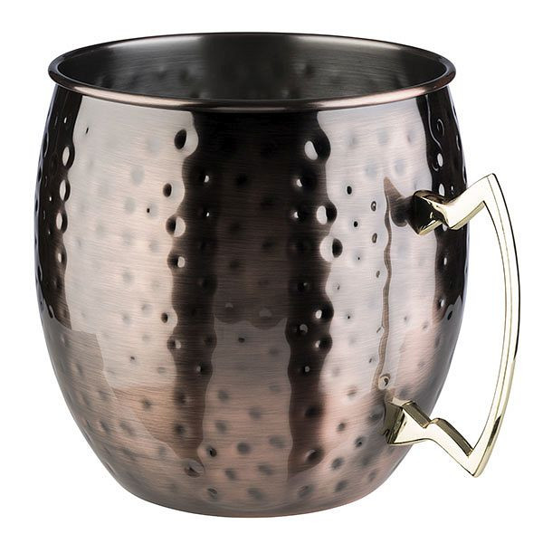 Refroidisseur de bouteilles APS -MOSCOW MULE-, Ø 20 cm, hauteur : 21 cm, acier inoxydable, aspect cuivre antique, surface martelée, volume : 5 litres, 93330