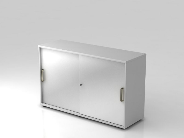 Armoire à portes coulissantes Hammerbacher 2OH 120 cm poignée rayée gris/argent, 120x40x74,8 cm (LxPxH), V1752S/5/S/SG