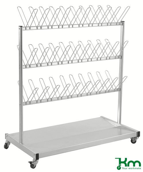 Chariot de séchage pour chaussures et bottes Kongamek, galvanisé, 4 roulettes, KM125264-O