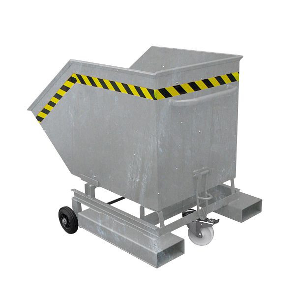 Fourgon industriel Eichinger avec roues et vide-poches, 300 kg, 1000 litres, galvanisé à chaud, 20411200002000