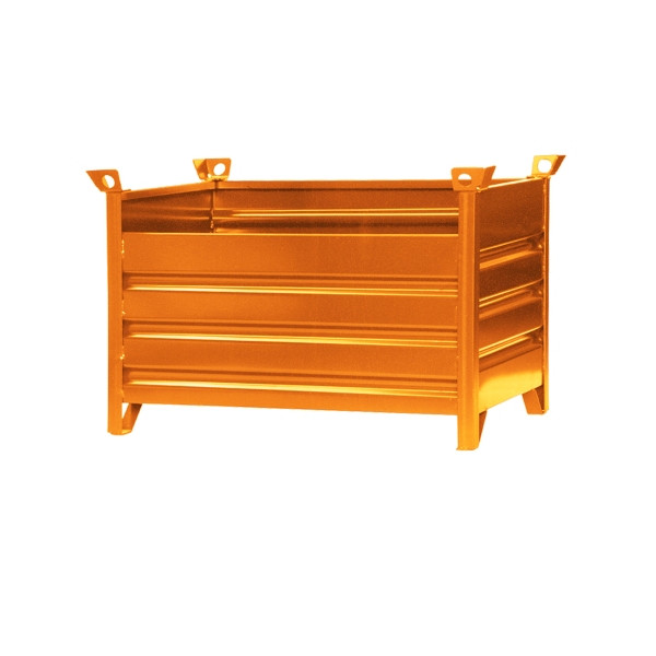 Palette gerbable industrielle Eichinger à parois pleines, 1500 kg, LxlxH 1500x1000x750 mm, orange pur, 13160400001111