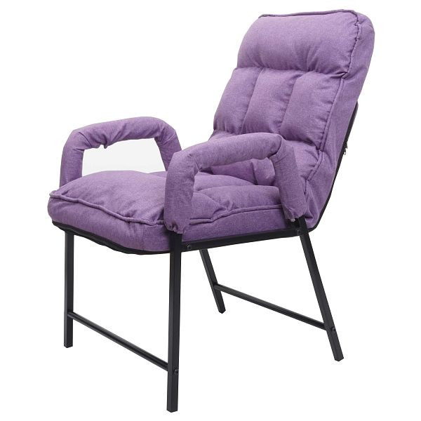 Chaise de salle à manger Mendler HWC-K40, chaise rembourrée, dossier chargeable 160 kg métal réglable, tissu/textile lilas-lilas, 92130