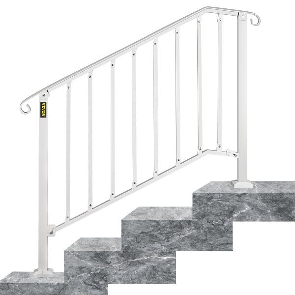 Rampe d'escalier VEVOR Rampe d'entrée en fer forgé adaptée pour 3 à 4 marches, LTFS3H4BBSTL00001V0