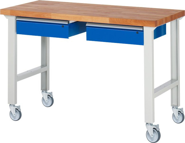 Etabli mobile RAU 7002A1, 1500x700x1000mm, 4 roulettes pivotantes, 05-7002A1-157B4S4.11